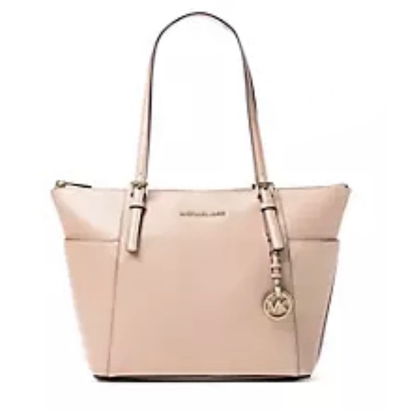 MICHAEL KORS East West Medium Jet Set Pocket Tote Handbag Ballet Pink ~ Satchel - Picture 10 of 10